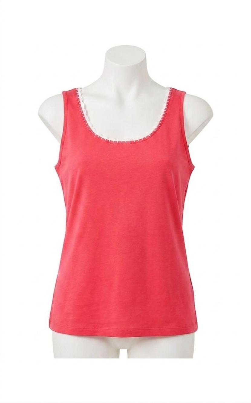 NEW LILLY PULITZER gabbie crochet trimmed knit tank top in paradise punch